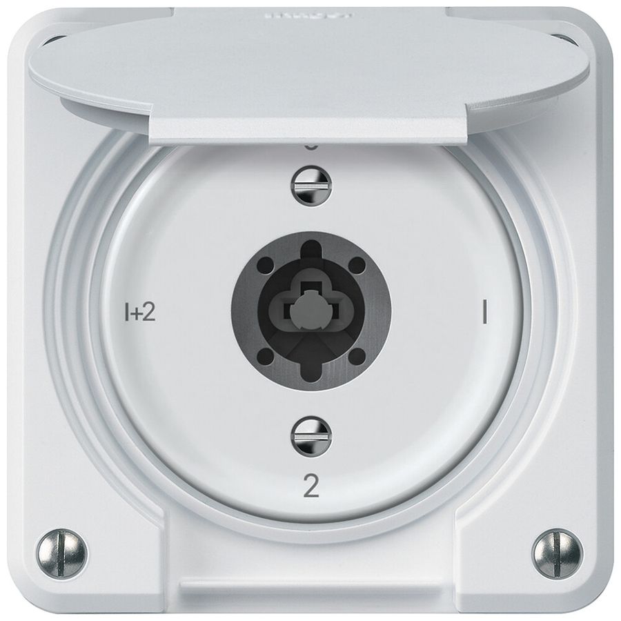Interrupteur à clé ENC robusto commutateur de série 16A 250V 86×86mm blanc