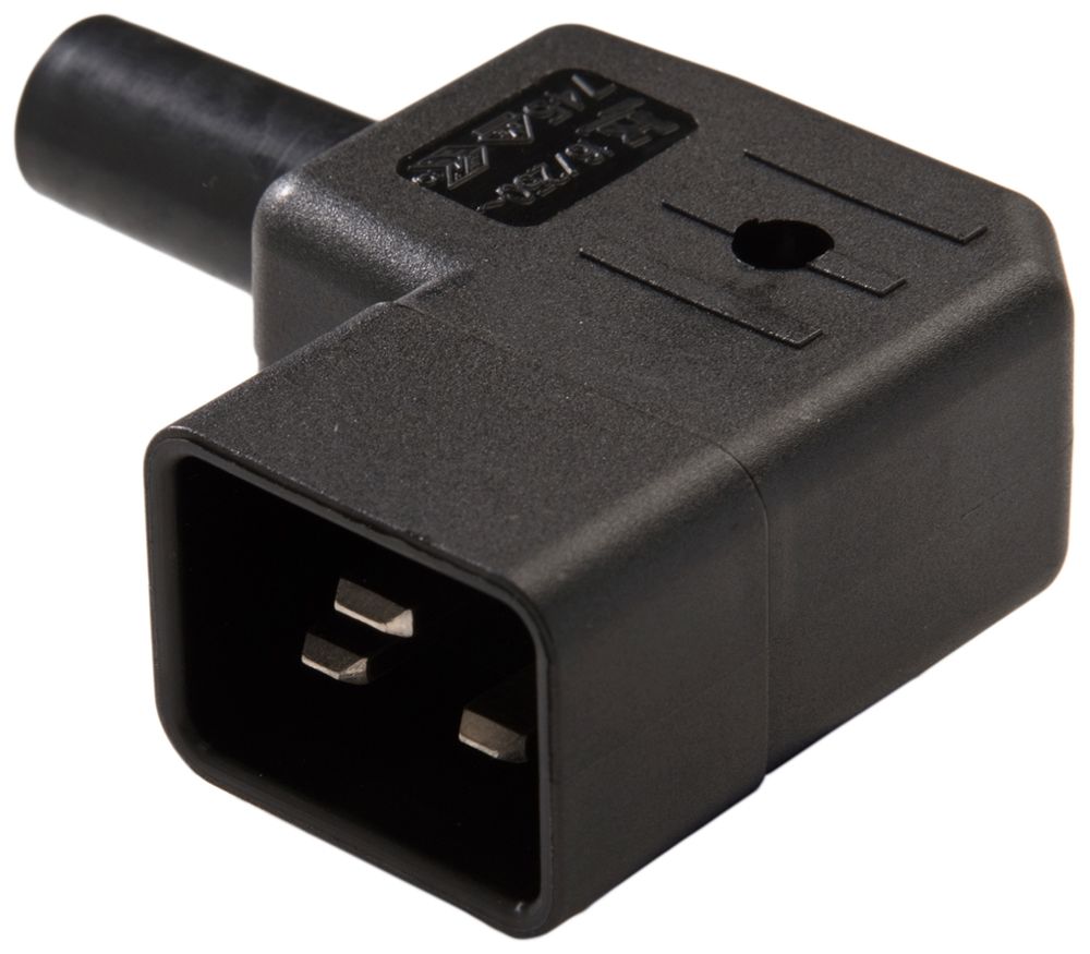Apparatestecker Typ C20 ELBRO nach rechts 16A schwarz