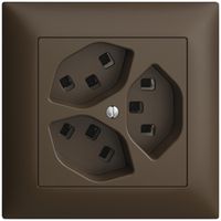 UP-Steckdose 3×T23 16A EDIZIOdue coffee, mit Steckklemmen