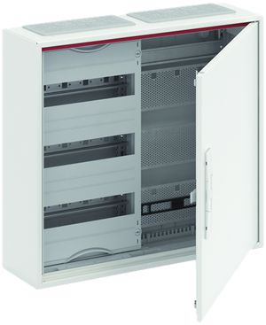 AP-Kleinverteiler ABB CA 23VM, 2-Feld 3-reihig 36TE + Media, Tür