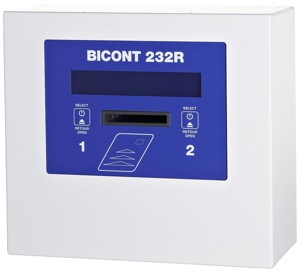AP-Gebührenautomat Bicont 232R, RFID-Card, IP21, 2×16A, 2×11kW, für 2 Geräte