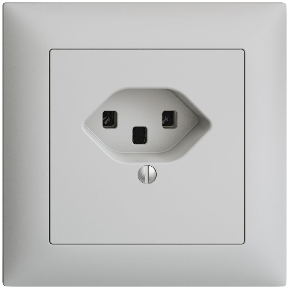 Prise ENC EDIZIOdue T23 16A gris clair, bornes à vis
