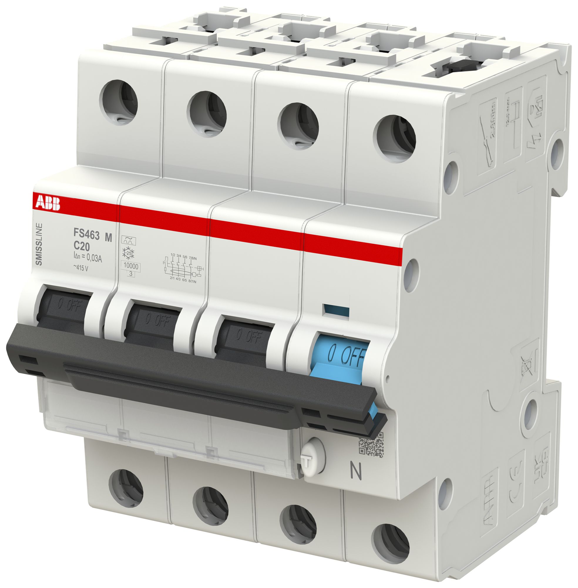 FI/LS-Schalter ABB FS463M SMISSLINE CL C-20A/30mA 3LN 10kA Typ A