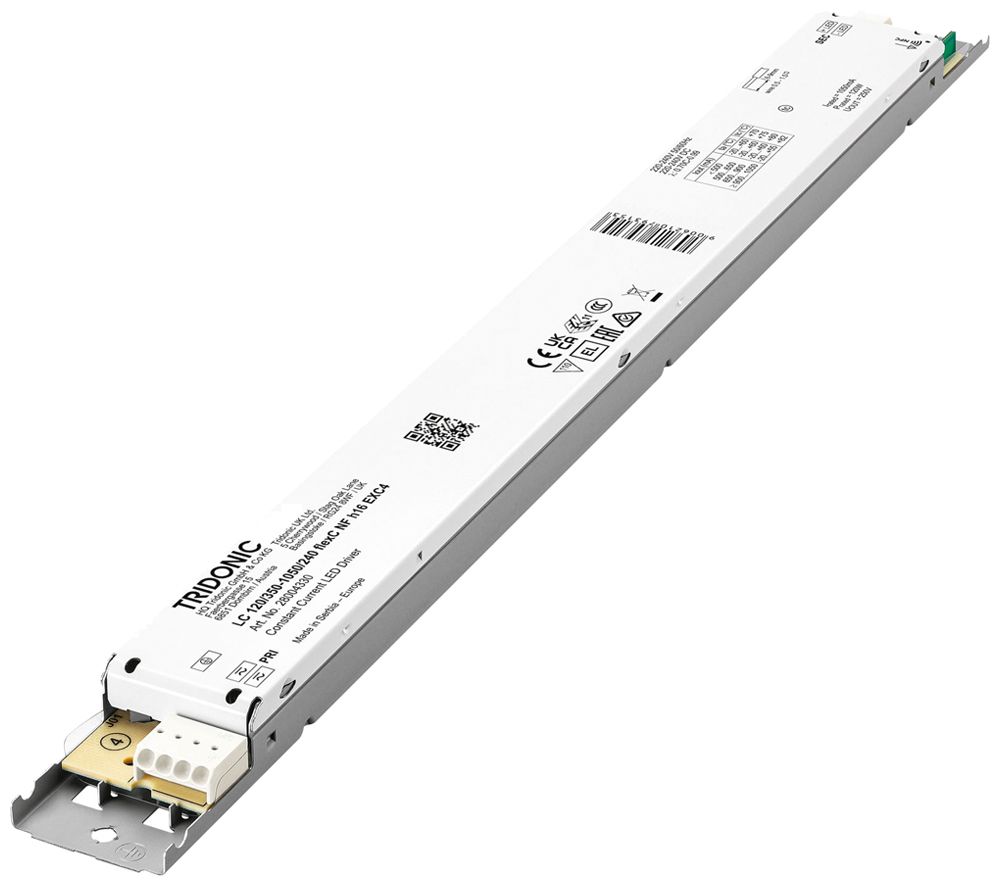 Alimentation LED Tridonic LC NFC EXC4 77…120W 45…220V 350…1050mA 360×30×16.3mm