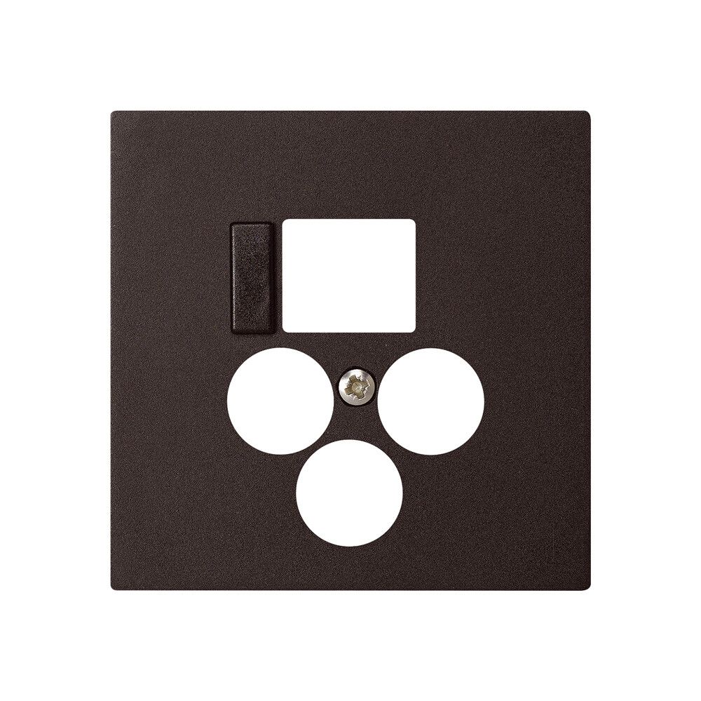 Placca frontale 3×coas+1×RJ45 kallysto multimedia R&M nero