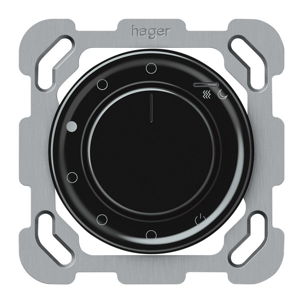 UP-Raumthermostat origin An/Aus 230VAC 4A 77×77mm schwarz