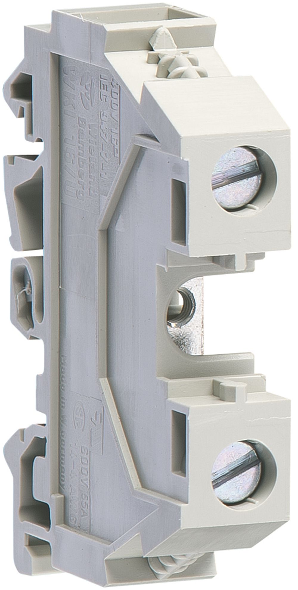 Borne de passage Hager 16mm², L, 400V/76A, à vis ouvert sur le côté