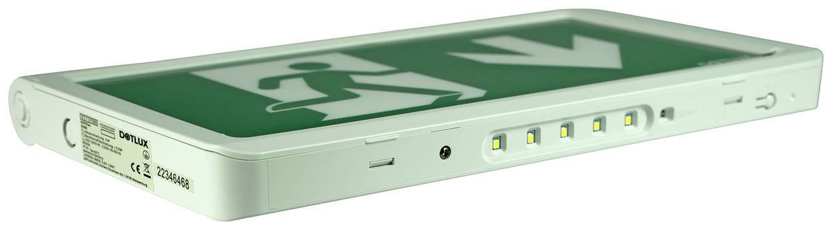 LED-Rettungszeichenleuchte DOTLUX EXITflat IP40 Wand 3/8h weiss