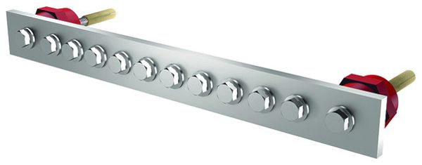 Potenzialausgleichsschiene Flury PA 20, Cu vsn, 1-reihig,  370×30×6mm, 10×M8