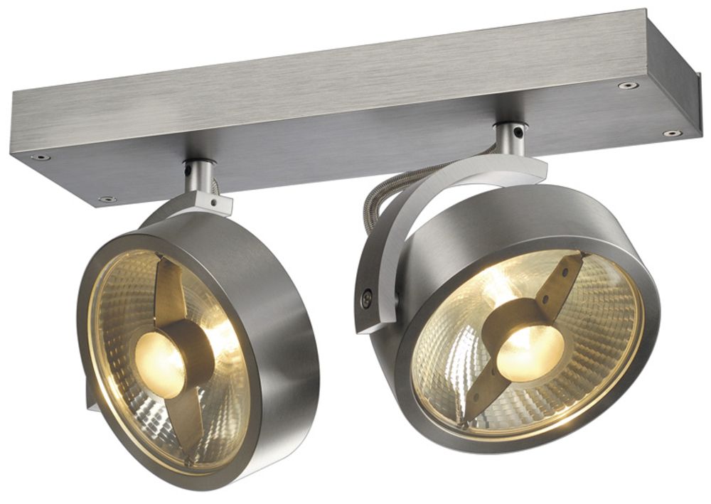 Plafonnier SLV KALU QPAR, 2×GU10 75W IP20 alu brossé