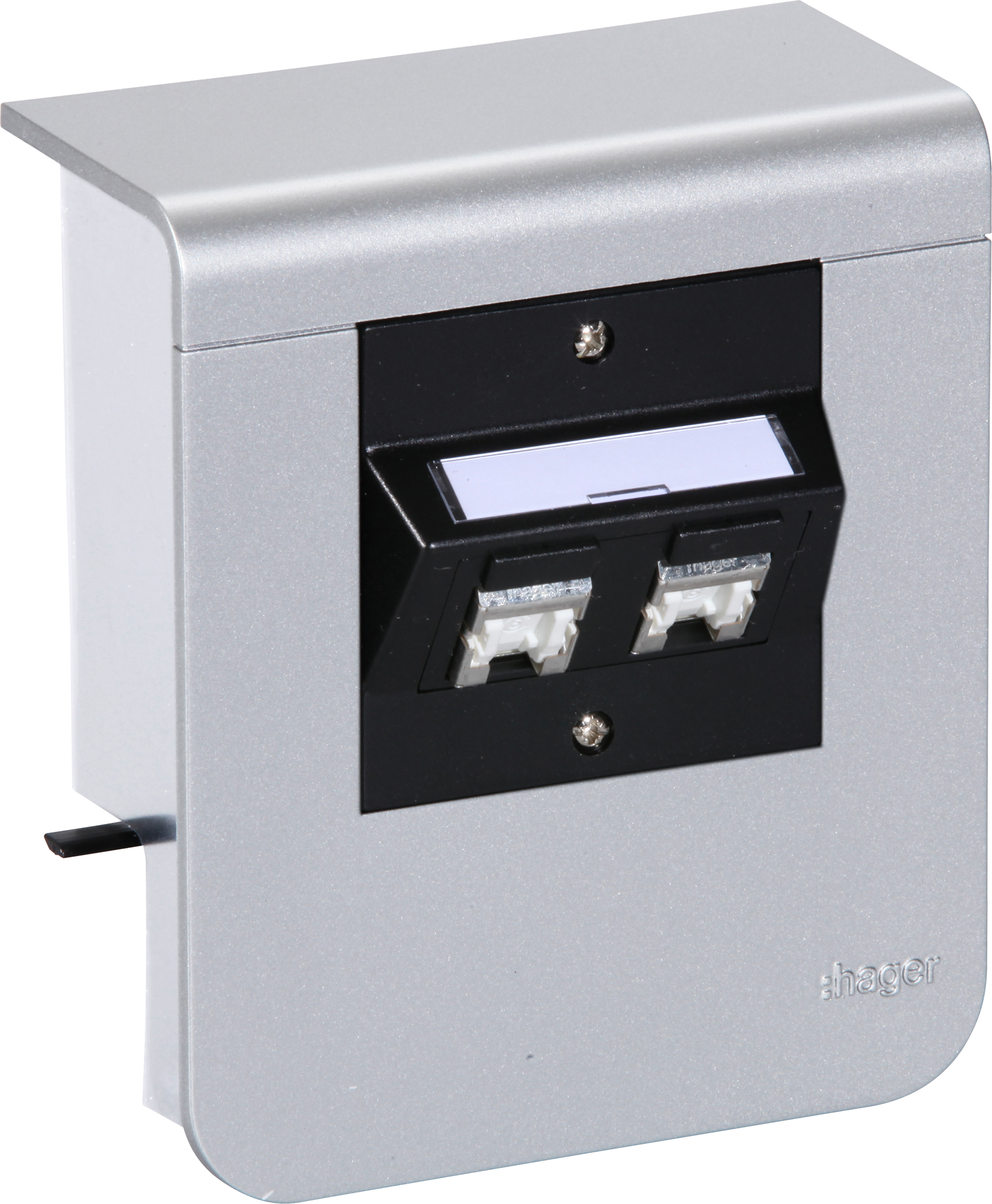 Geräteträger Hager für SL20055 Dekor Aluminium, 2×Kat.5e