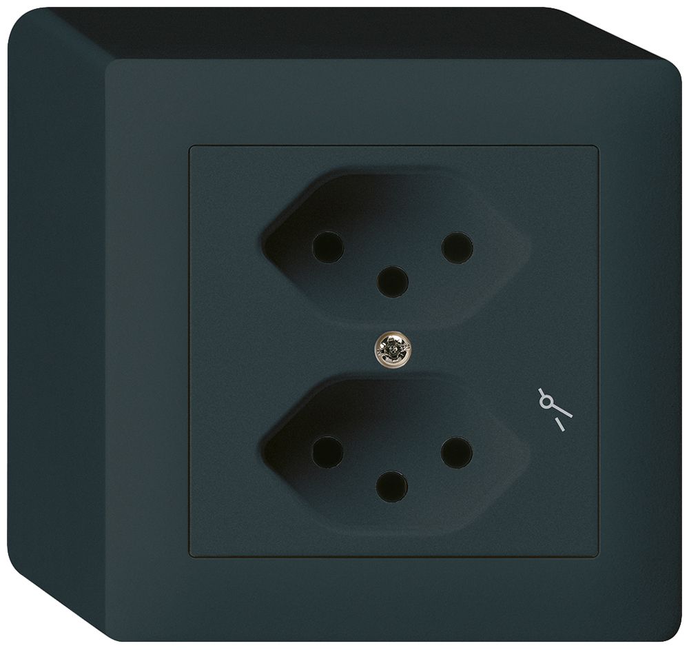 AP-Steckdose kallysto 2×T13/1 schwarz