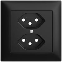 Frontset EDIZIOdue schwarz 88×88mm 2×T13