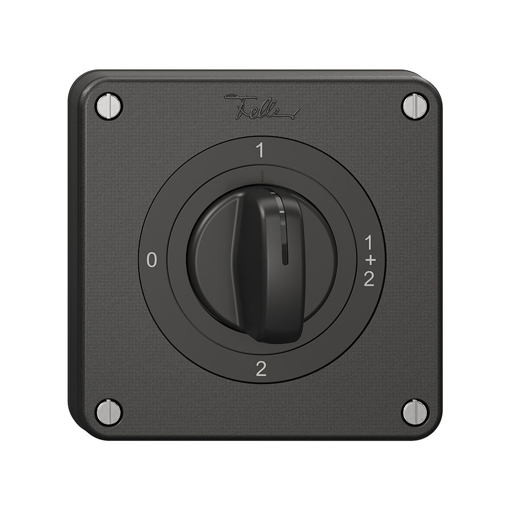 Drehschalter NEVO N.CO 1/1 L, mit Drehgriff, KS, 0-1-1+2-2, schwarz