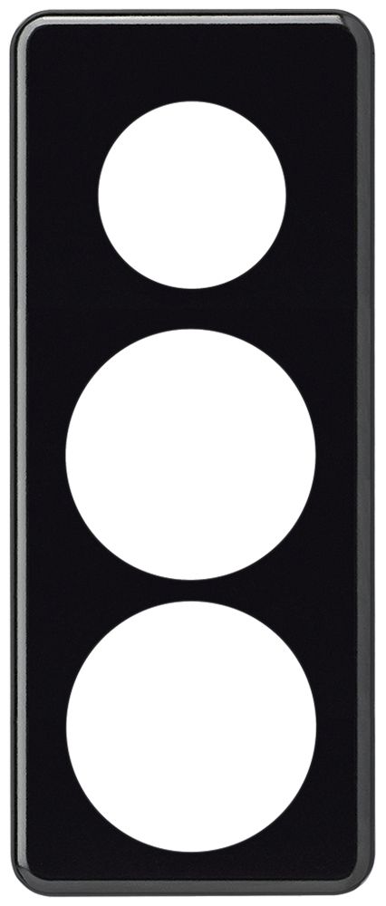 UP-Abdeckplatte basico 3×1 Ø43mm+2×Ø58mm schwarz
