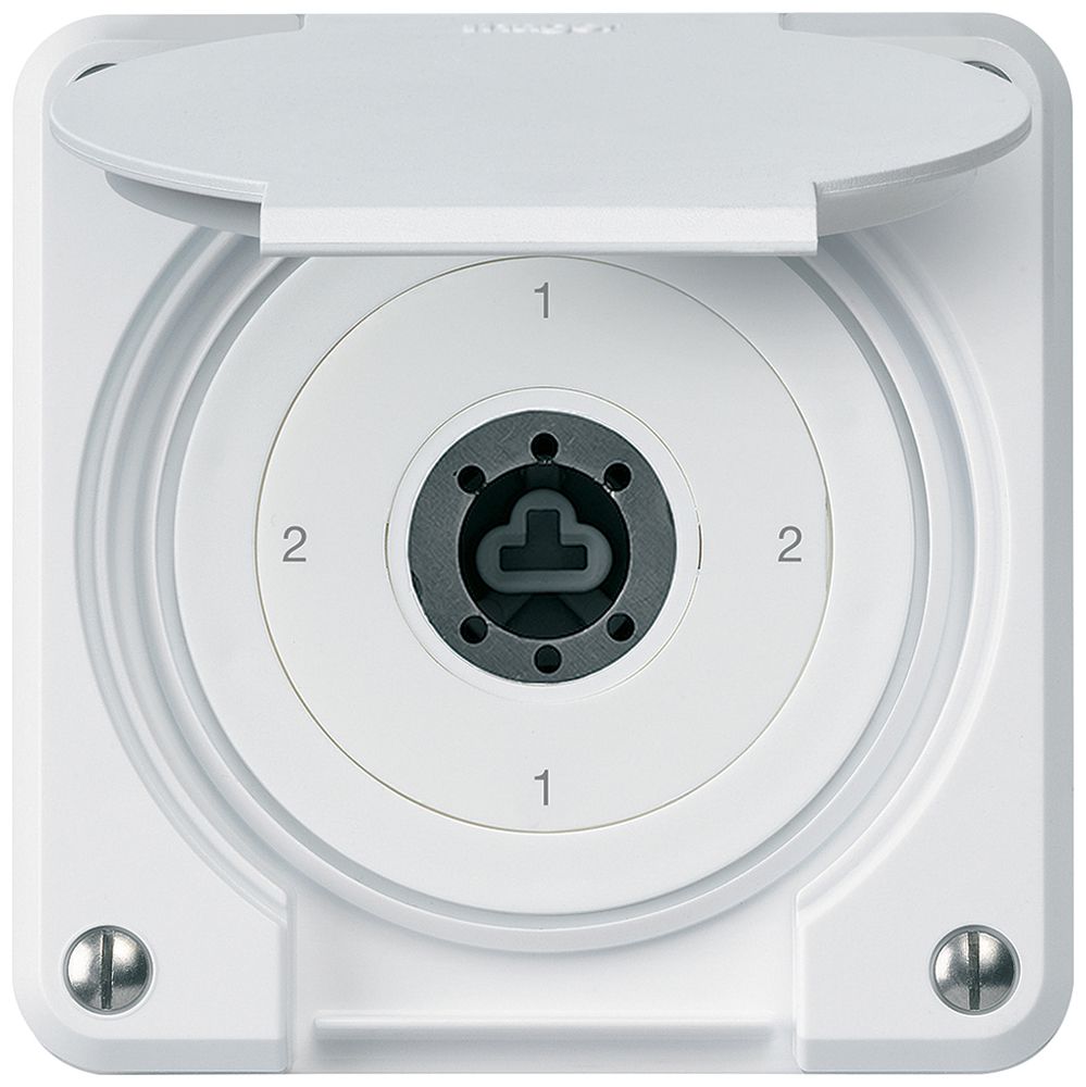 Interrupteur à clé ENC robusto IP55 avec clapet sans cylindre S3/1P blanc