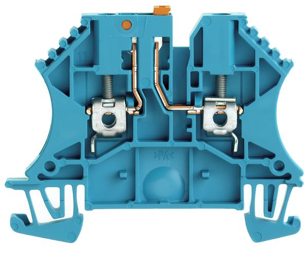 Borne de test sectionnable Weidmüller WTR 2.5 connexion à vis pivotant TS35 bleu