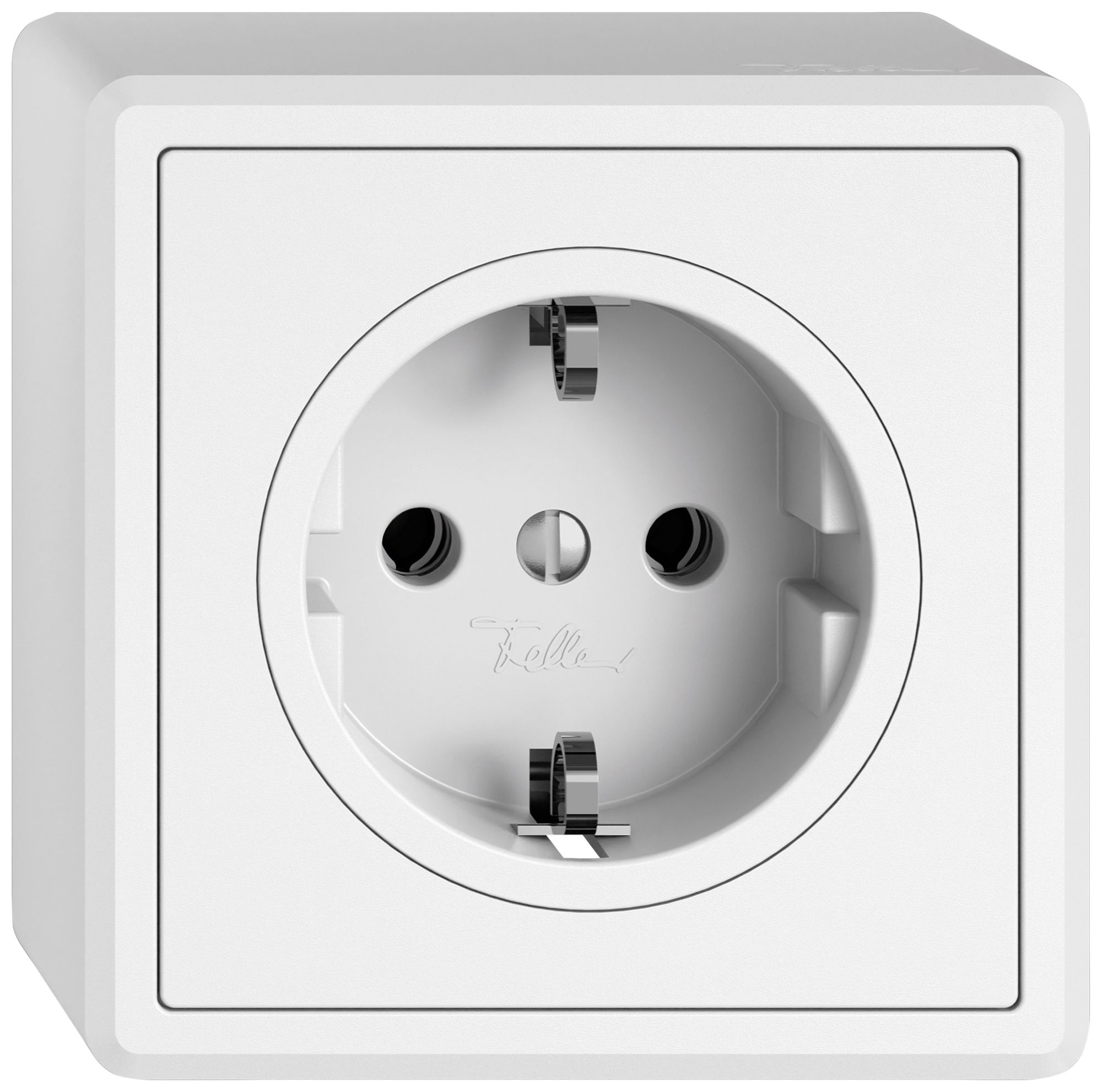 AP-Steckdose EDIZIO.liv SNAPFIX® SCHUKO 16A 230V 74×74mm weiss