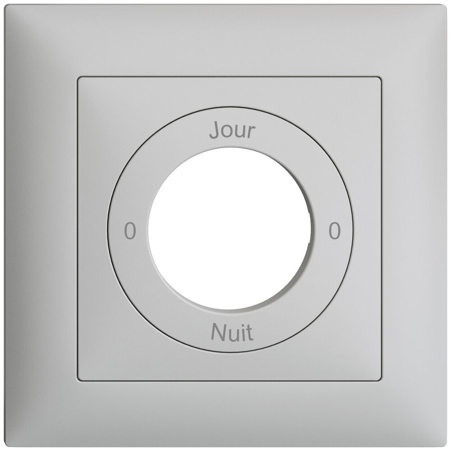 Kit front. 0-Jour-0-Nuit EDIZIOdue gris clair 88×88mm pour interr.rot