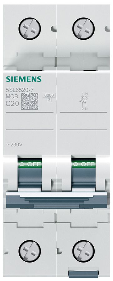Leitungsschutzschalter Siemens SENTRON 5SL6 1LN 230V C 20A 6kA 2TE