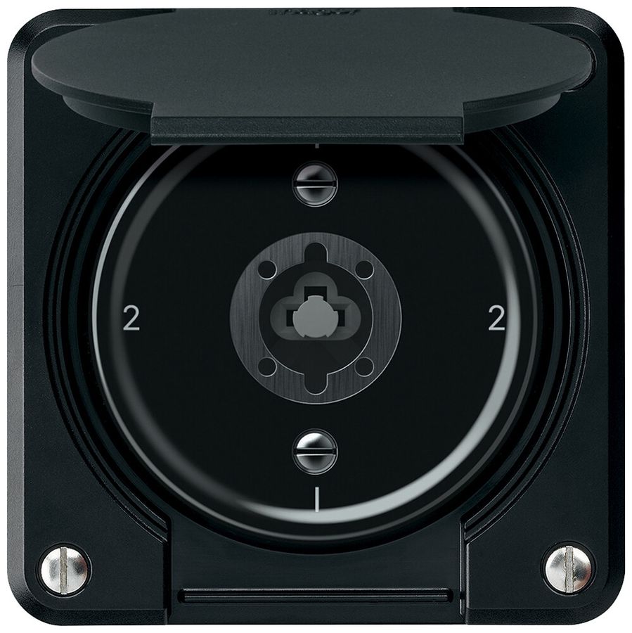 UP-Schlüsselschalter robusto Wechselschalter 16A 250V 86×86mm schwarz