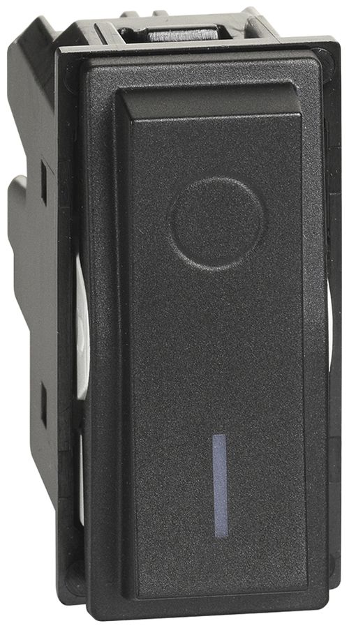 Interruttore Living Now 2 poli 1 modulo illuminabile 16AX nero