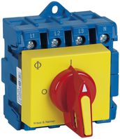 Interrupteur sectionneur INC 4P p.DIN, 40A, 0-1, jn, 52×45mm, dispos.verr.ro/jn