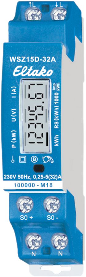 REG-Energiezähler Eltako WSZ15D MID, 1×32A geeicht