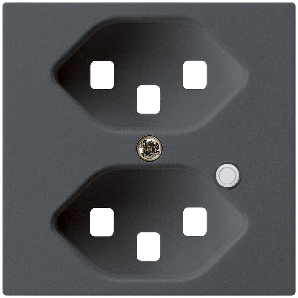 Piastra frontale per presa Hager kallysto 2×T23 illuminato H antracite