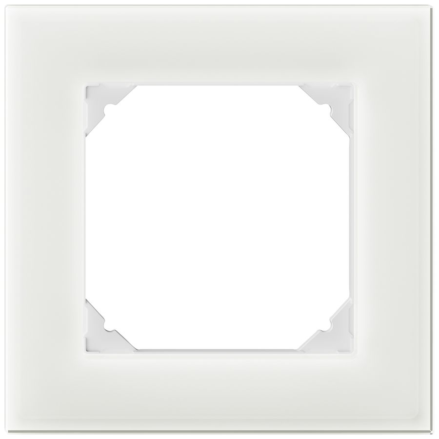 UP-Abdeckrahmen EDIZIO.liv prestige SNAPFIX® 1×1 94×94mm glas weiss