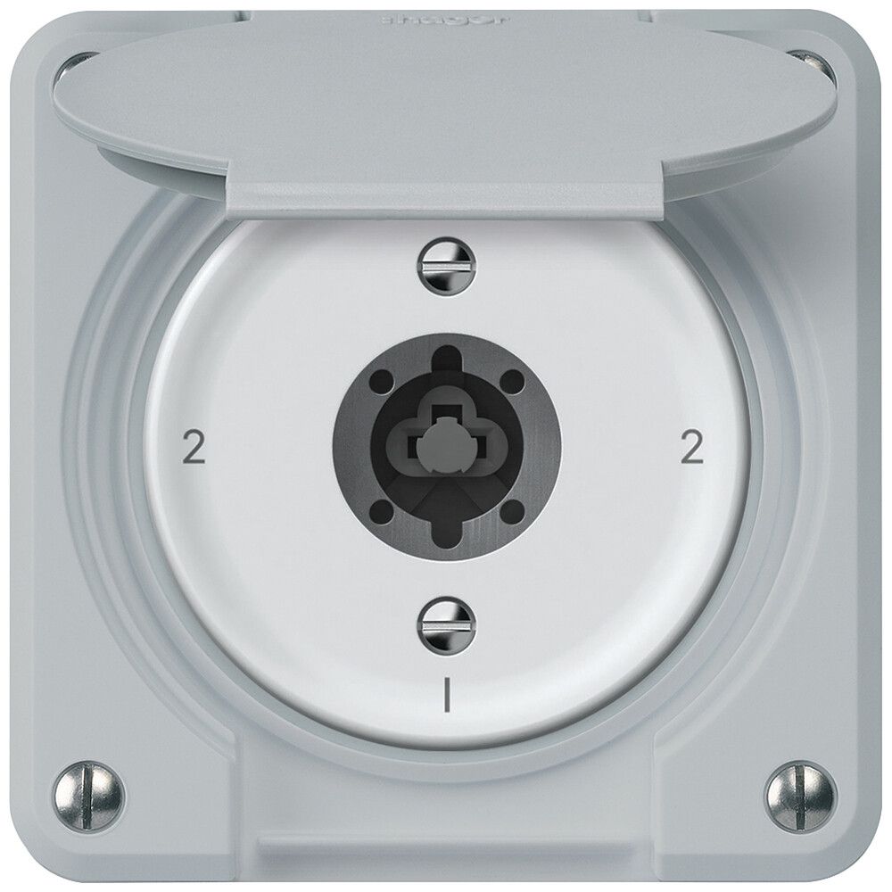 Interrupteur à clé ENC robusto interrupteur va et vient 16A 250V 86×86mm gris