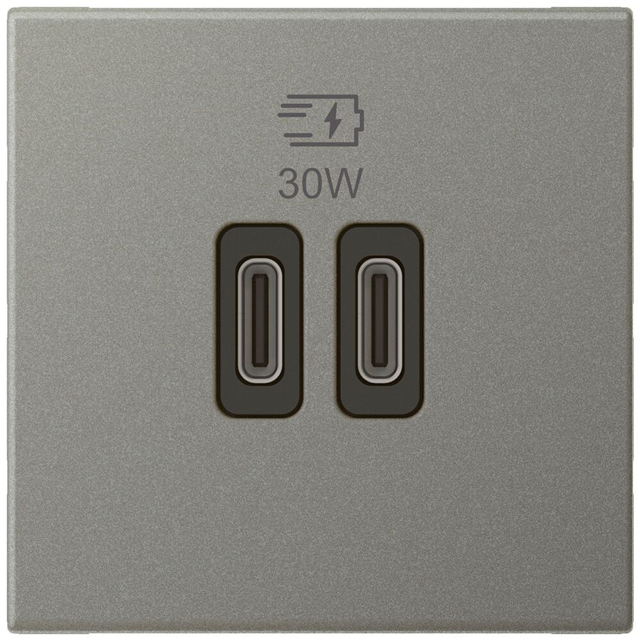 Presa di carica USB INS Legrand MOSAIC 2×USB-C 3000mA OUT:5V magnesio