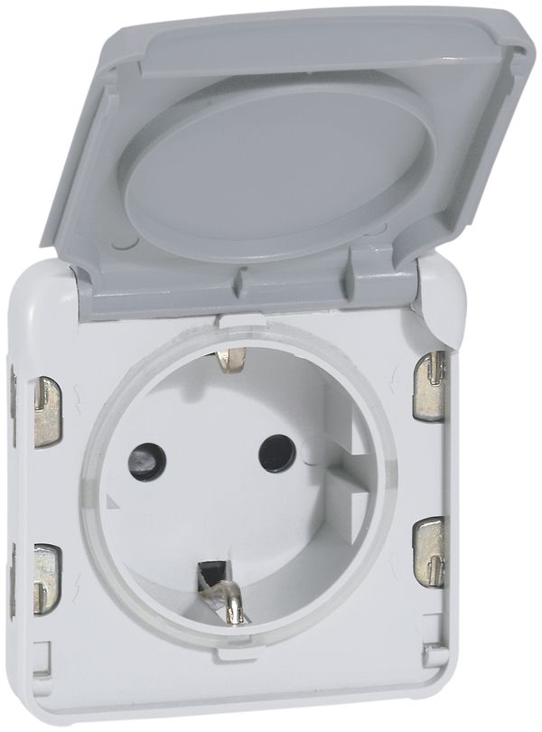 Prise PLEXO Schuko gris