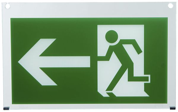 Plexi mit Piktogramm Pfeil nach links zu Serie COV+VP