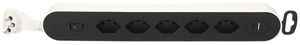 Steckdosenleiste MAX HAURI Design/Line 5×T13, 2×USB Td 3×1mm² 2.2m weiss/schwarz