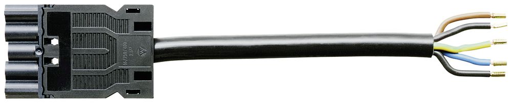Anschlussleitung Wieland GST18i5 5×2.5mm² 400V 20A 1m schwarz Stecker, Cca