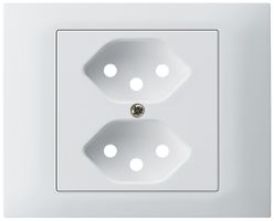 EB-Frontset Hager kallysto für Steckdose G3 2×Typ 13 Abdeckrahmen steckbar weiss