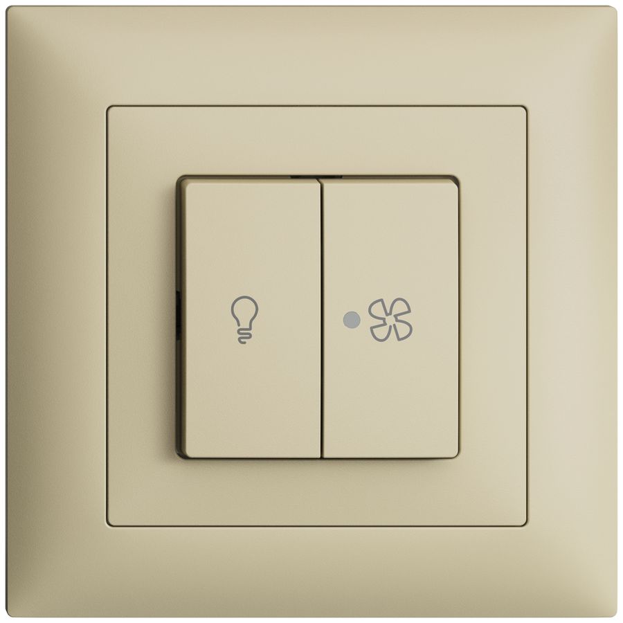 Interruttore INC per luce e ventilaz. EDIZIOdue vanille, LED giallo