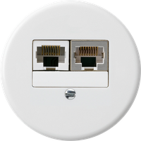 Einsatz zu UP-Dose basico 2×RJ45s+u getrennt weiss