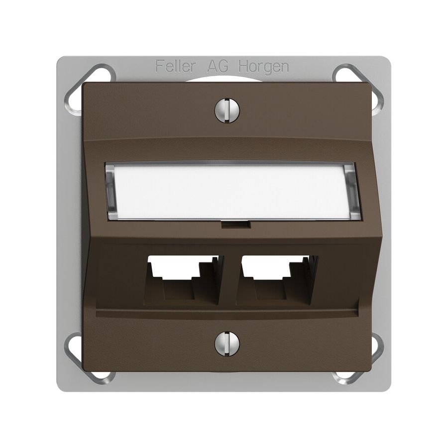 EB-Montageset S-One EDIZIOdue FM.TE für 2×RJ45 schräg, coffee