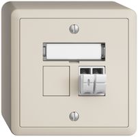 Prise audio AP Push Type EDIZIOdue FX, 1×, kit d'inscription, crema