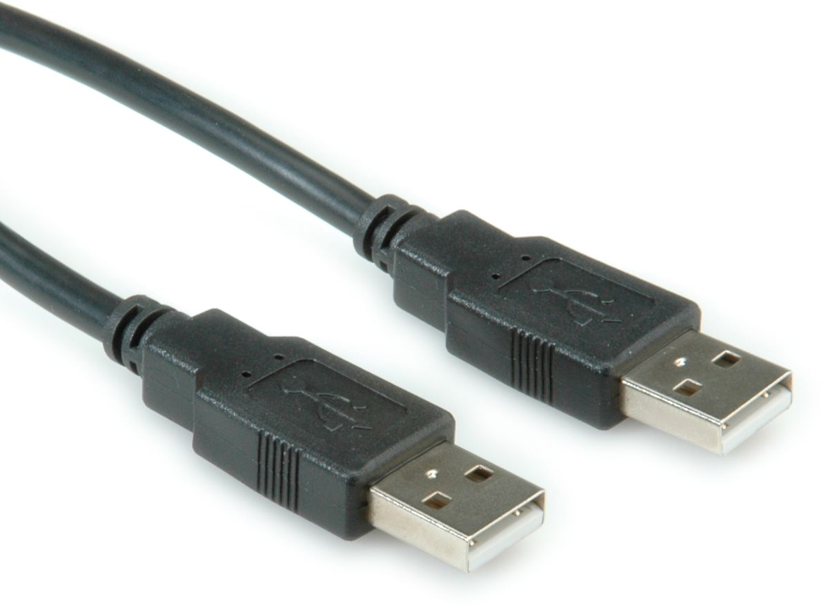 Roline USB 2.0 Kabel, Typ A-A, schwarz, 1,8m