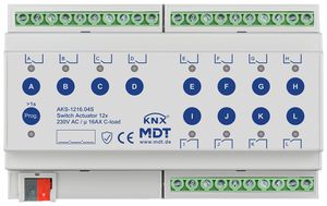 Actionneur-commutateur KNX AMD MDT AKS-1216.04S 12 can 16A 230VAC 8UM