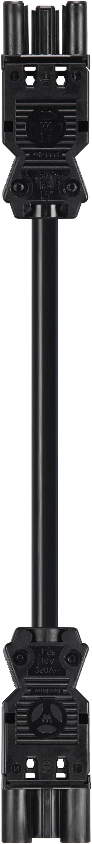 Verlängerung Wieland 3P 5m schwarz Stecker/Buchse GST18i3 K1BS1.5