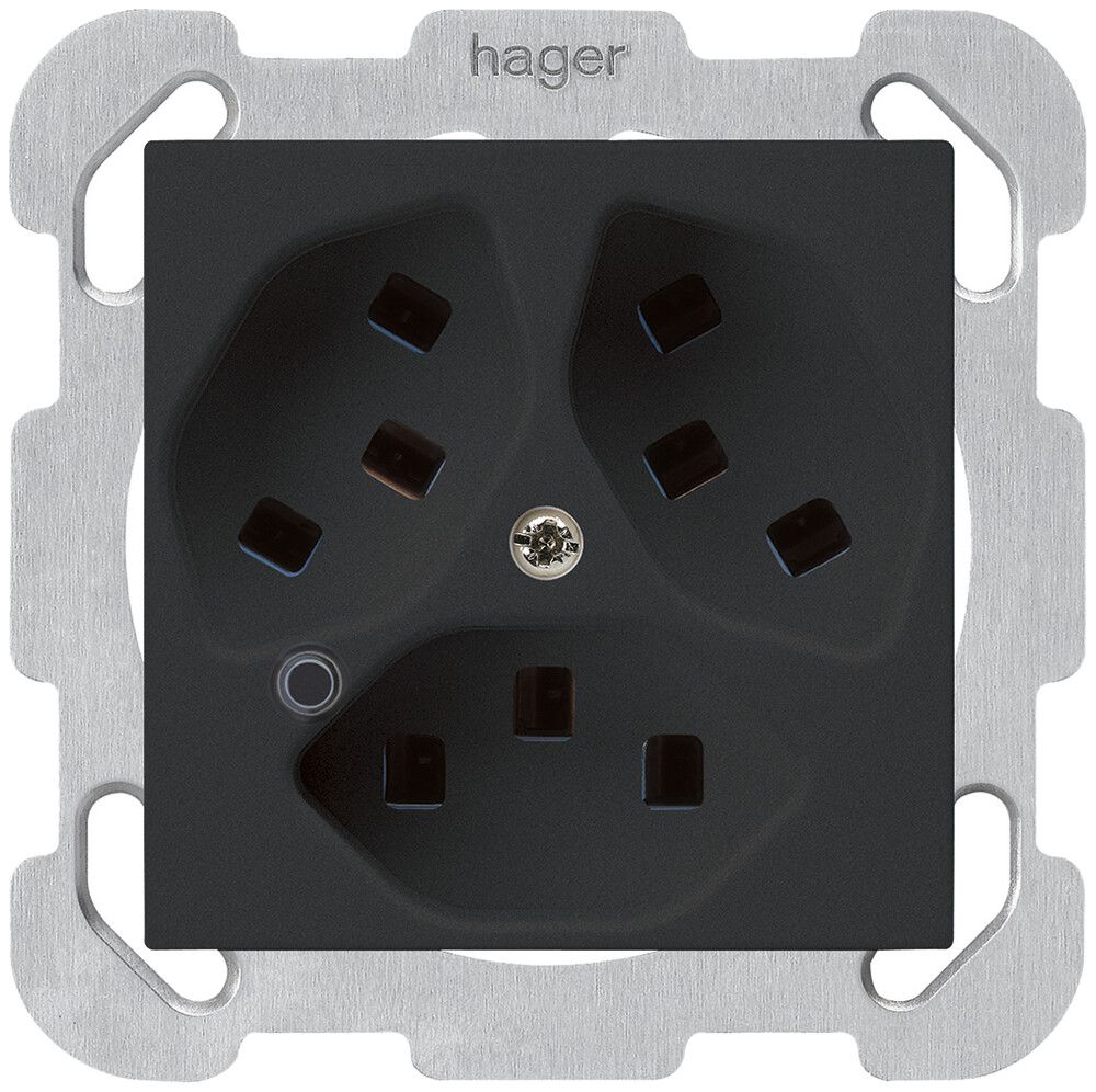 Presa INC Hager kallysto 3×T23 illuminato B nero