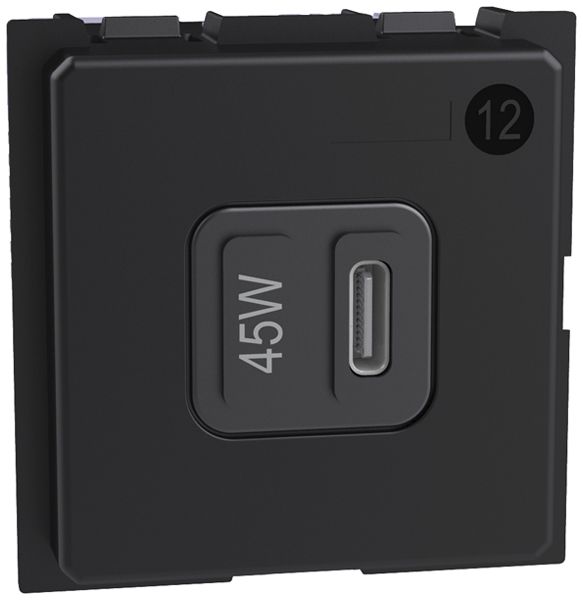 EB-USB-Ladesteckdose Legrand Living Now 1×Typ C 3000mA 5…20V schwarz