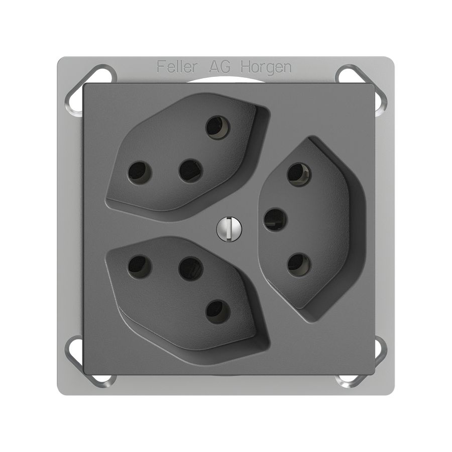 Presa INS EDIZIOdue 3×T13 grigio scuro