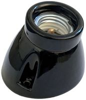 Fassung Elektrogros Wandfassung E27 250V 4A Ø75×72mm Porzellan schwarz