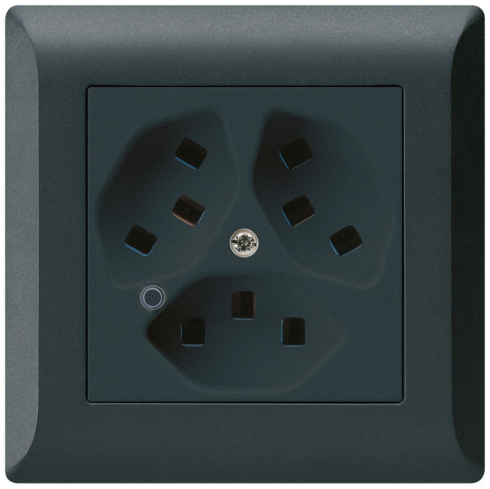 Presa INC Hager kallysto.line 3×T23 illuminato C nero