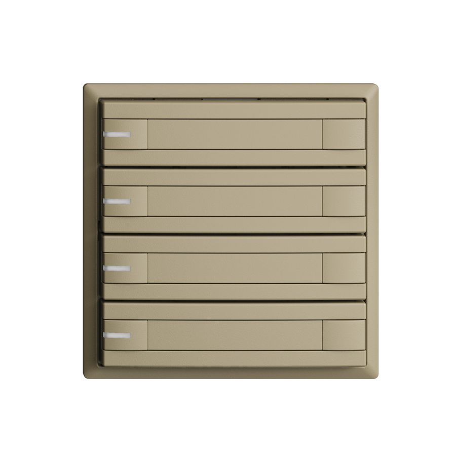 Poussoir ENC KNX 4× EDIZIOdue sand RGB avec LED avec insert papier